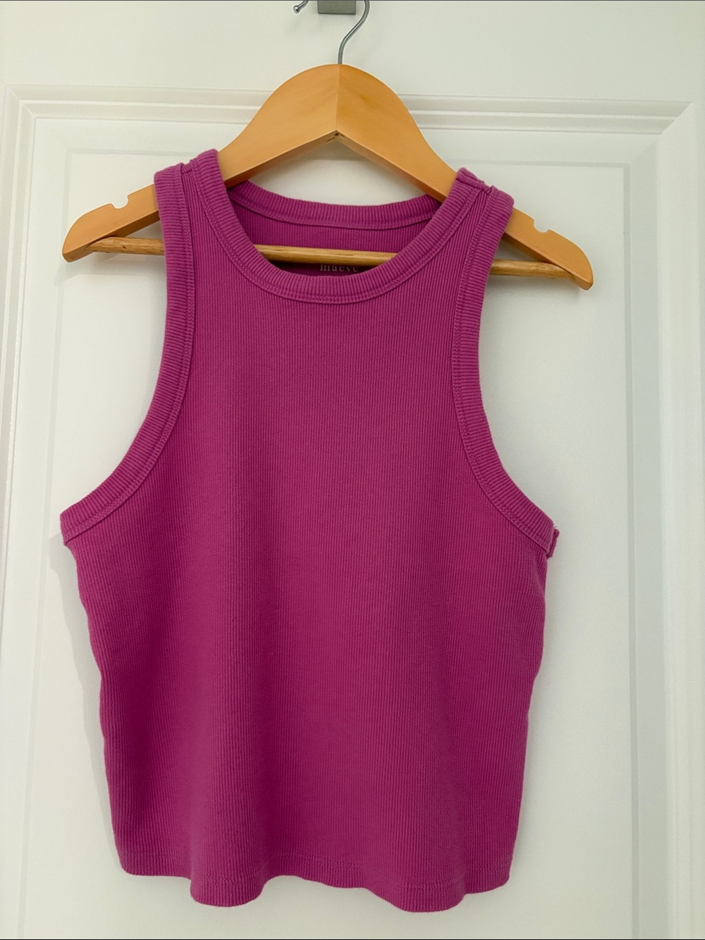 Maeve Ribbed Tank Top in Bright Magenta